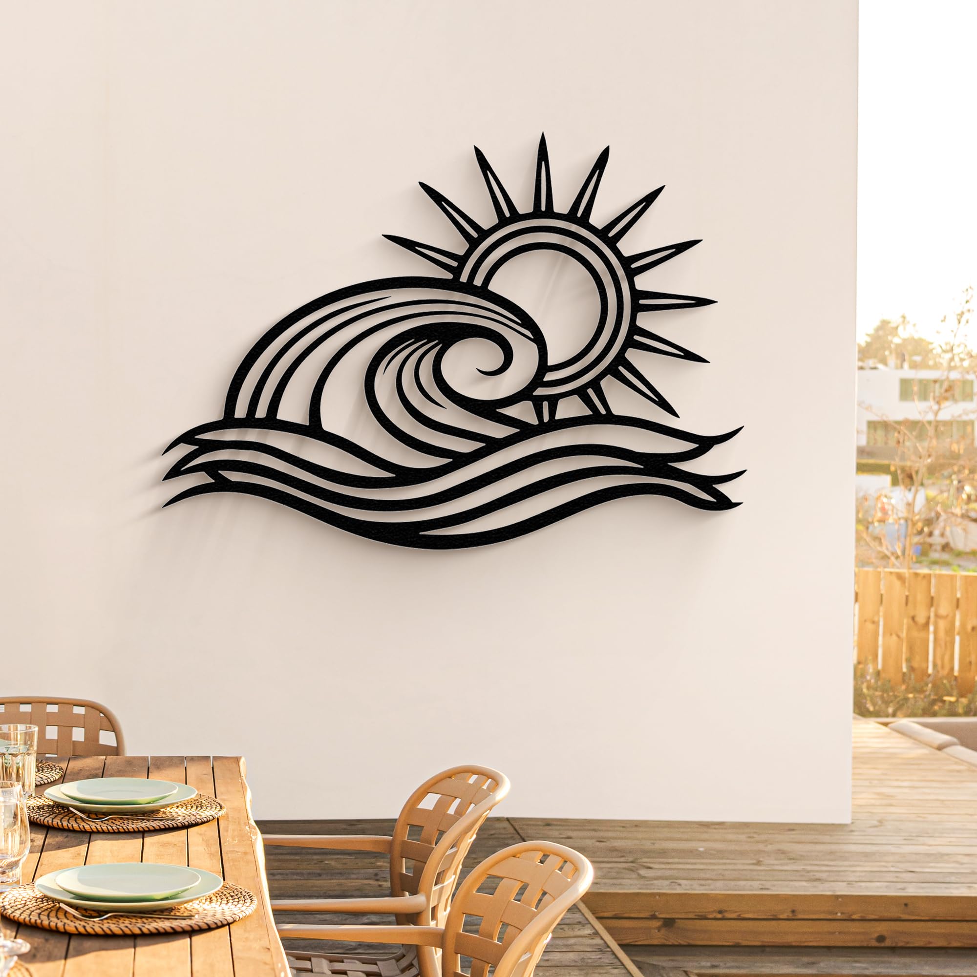 Wita Home Coastal & Tropical Metal Wall Art, Ocean Wave Design, Perfect Gift for Seaside Home & Patio(18 x 11 inches)