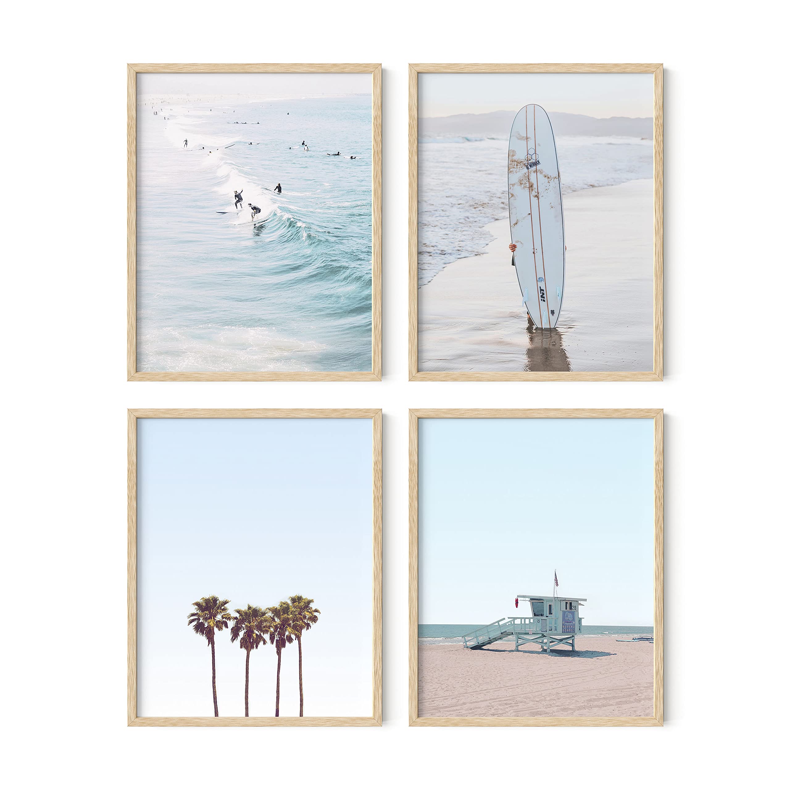 HAUS AND HUES Ocean-Themed Beach Wall Art Prints – Set of 4 for Bedroom or Living Room (Beige Frame, 11x14)  
HAUS AND H