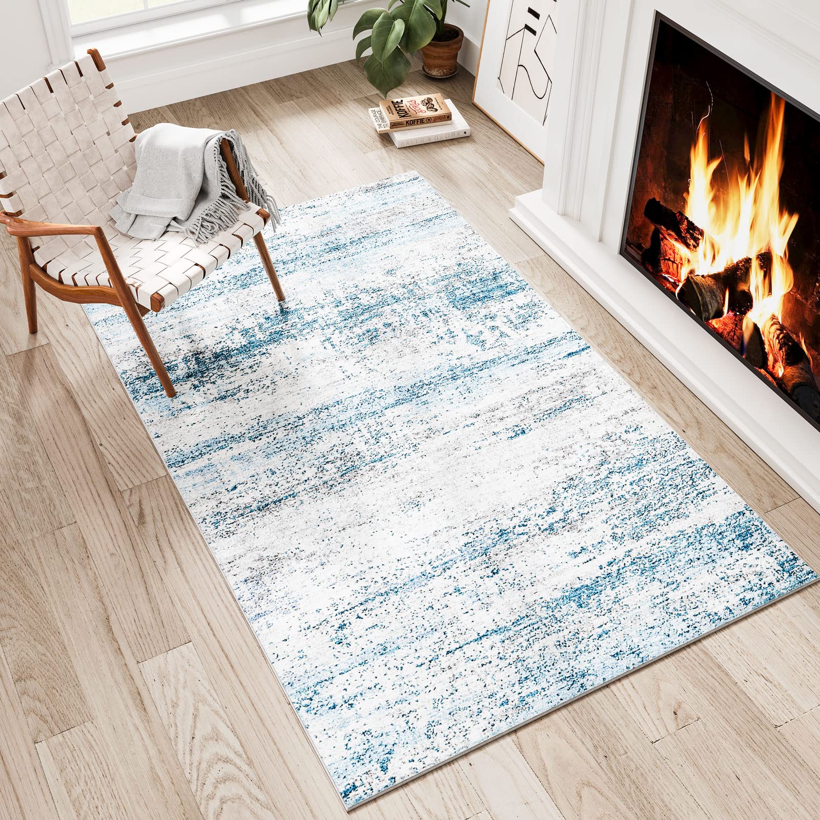 Dripex Faux Rabbit Fur Small Area Rug, Coastal Blue Fluffy Rugs for Home Entrance
| Dripex 2x3 Washable Stain Resistant